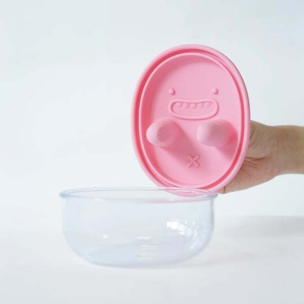 Pink No-Mess Snack Container